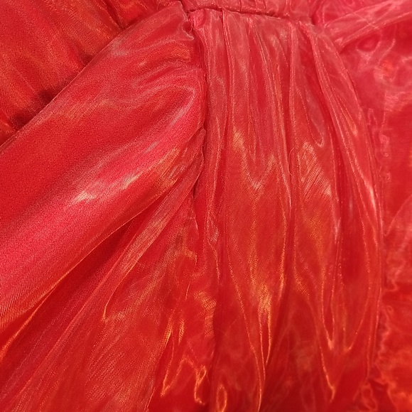 Organza Shimmering red dress approximate size 6 - Picture 9 of 17